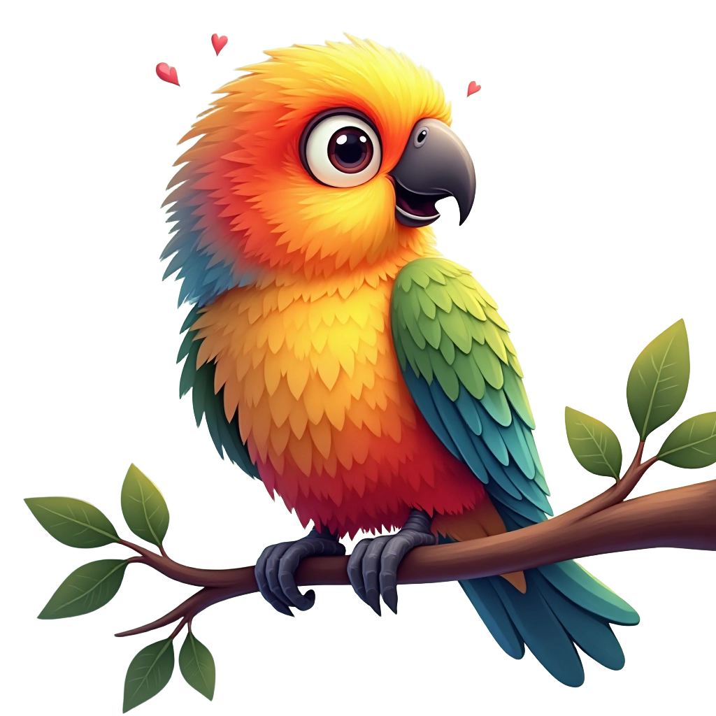 Colorful Parrot on a Branch